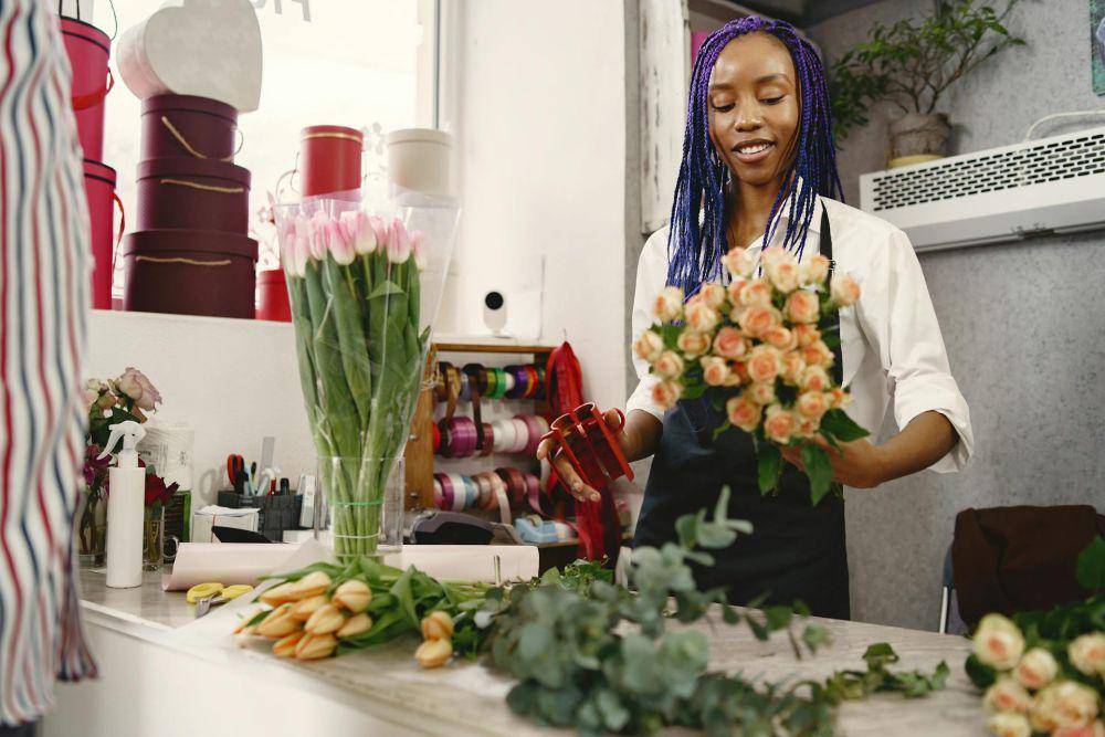 ilustrasi seorang florist