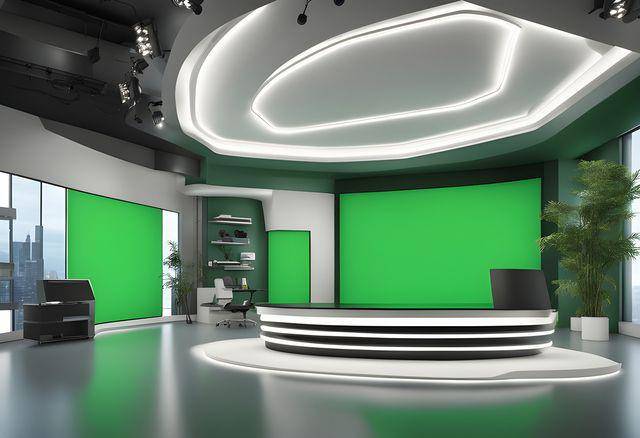 ilustrasi penggunaan green screen (vecteezy.com/Oman eye)