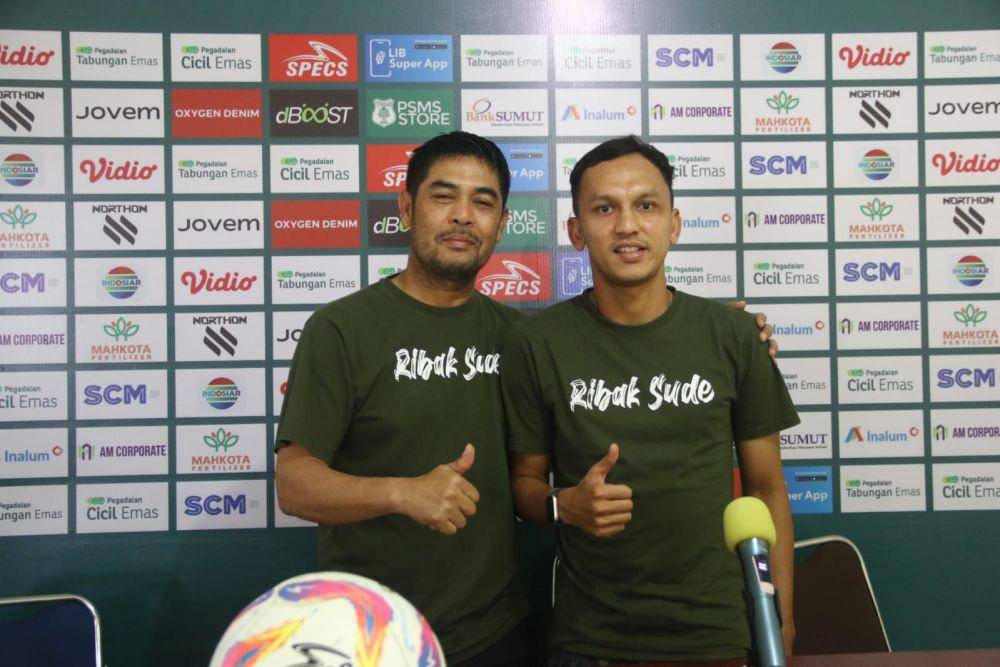 Pelatih PSMS Nil Maizar dan Kapten Rachmad Hidayat (dok.PSMS)