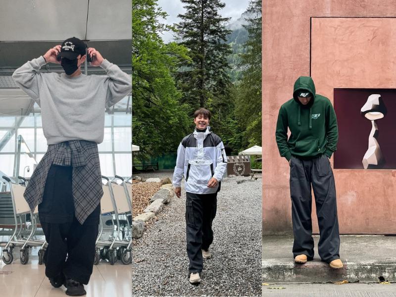 8 Inspirasi Outfit Casual Sporty Style ala Nine Naphat, Looks Edgy!