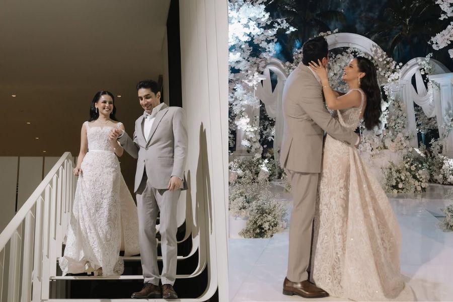 7 Gaya Resepsi Nikah Yunita Siregar, Kenakan Dress Putih Elegan