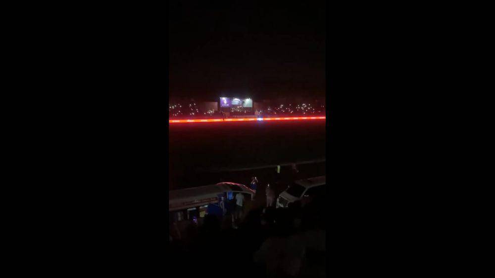 Kondisi Stadion Brawijaya yang gelap saat lampu padam. IDN Times/ istimewa