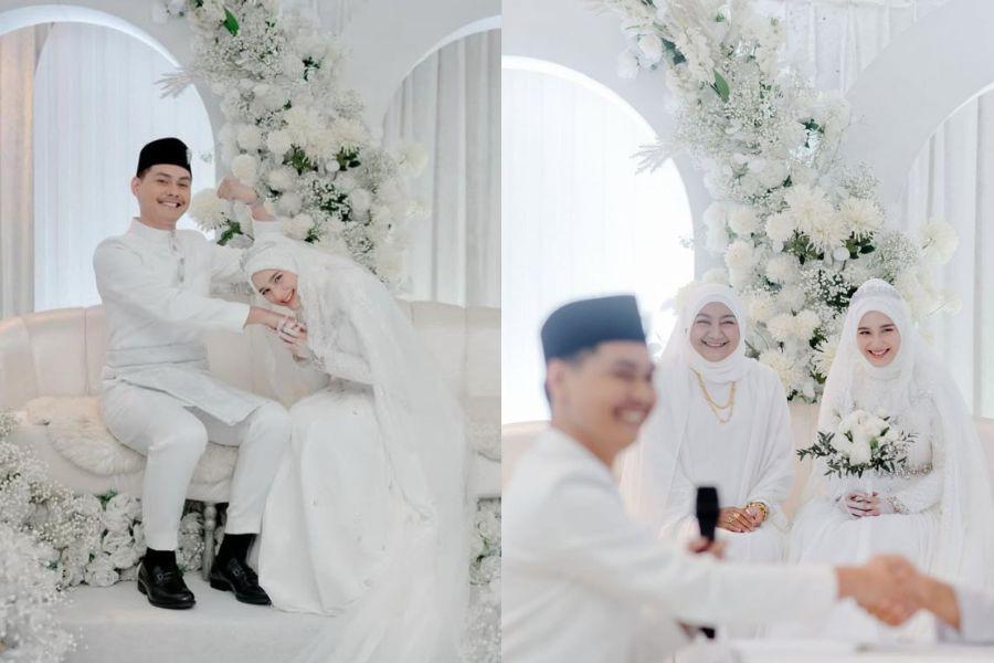 Dekorasi Akad Nikah Yasmine Ow, Penuh Nuansa Putih