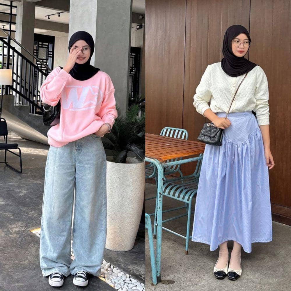 7 OOTD Hijab Easy to Wear untuk Hangout ala Lutvy Putri, Simpel!