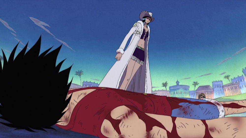 Robin menolong Luffy dari pasir hisap (dok. Toei Animation/One Piece)