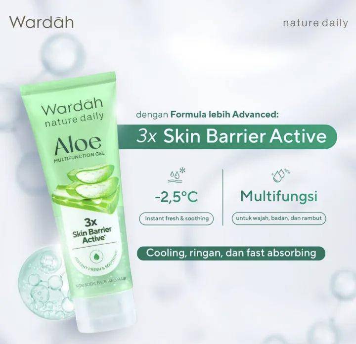 Wardah Nature Daily Aloe Multifunction Gel (lazada.co.id/The Glam Market)