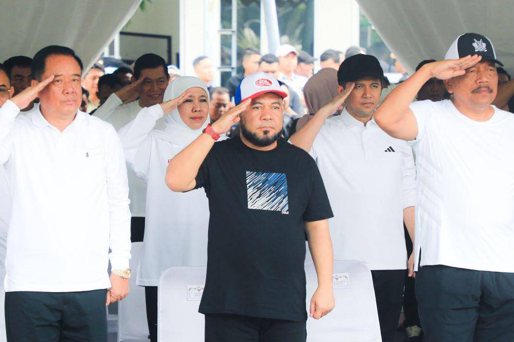 Khofifah - Emil saat mengikuti gladi kotor di Jakarta. Dok. Pemprov Jatim.