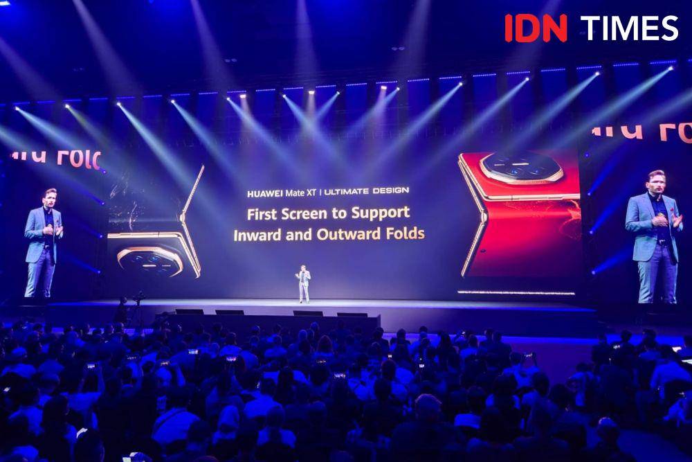 Huawei Mate XT Global Launch pada Selasa (18/2/2025). (IDN Times/Uni Lubis)