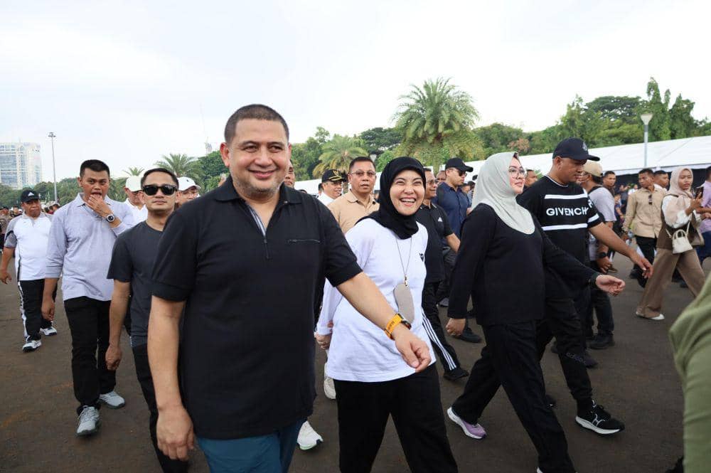 Wali Kota dan Wakil Wali Kota Makassar terpilih, Munafri Arifuddin dan Aliyah Mustika Ilham, mengikuti geladi pelantikan di Monas, Jakarta, Selasa (Dok. Istimewa)