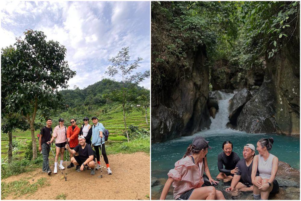 10 Potret Enzy Storia dan Sahabat Tracking ke Curug Leuwi Hejo
