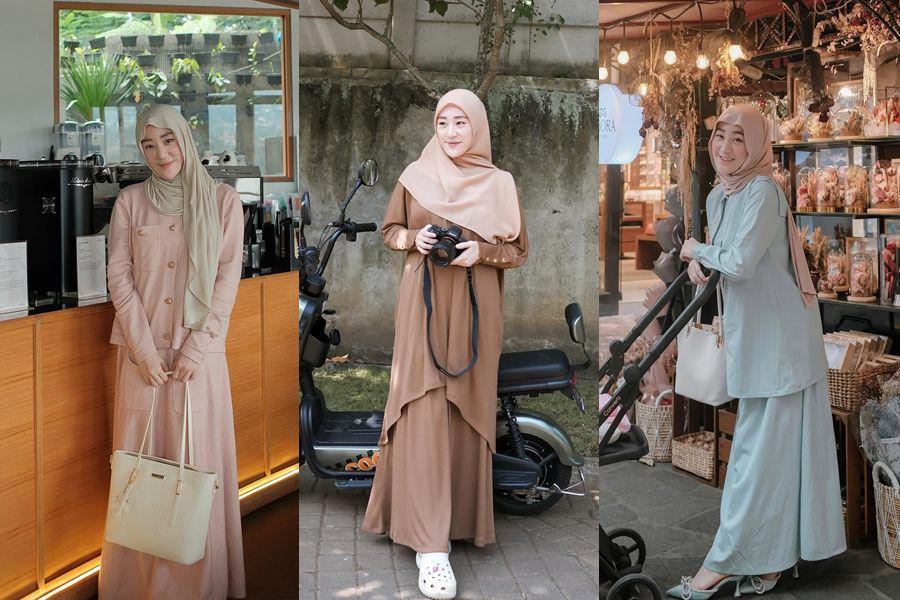 12 OOTD Hijab Pakai One Set ala Larissa Chou, Tetap Modis!