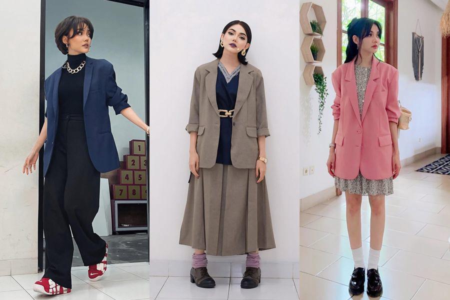 12 Gaya Fashion Rina Nose dengan Blazer, Tampil Penuh Gaya!