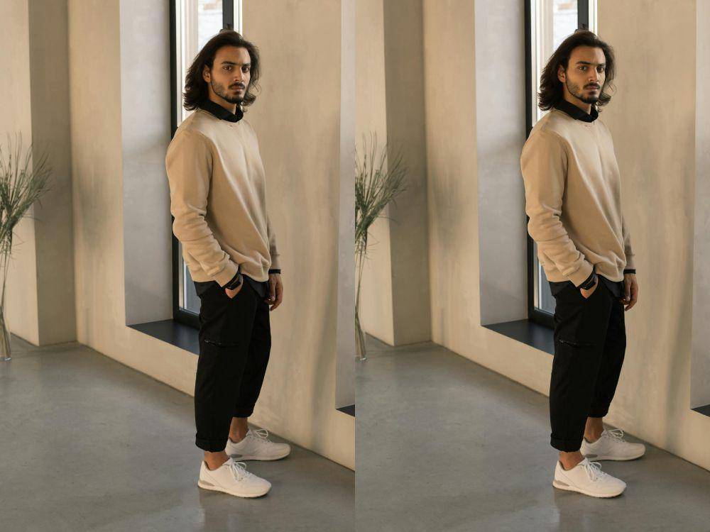 ilustrasi baju cream dengan celana hitam (pexels.com/Ba Tik)