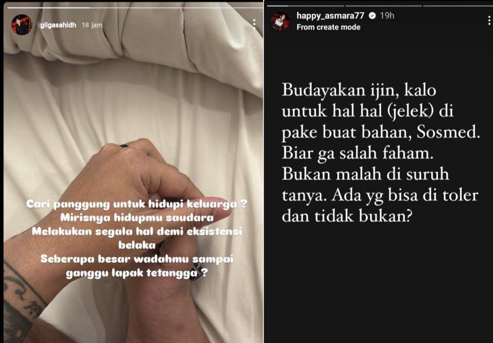 postingan Gilga dan Happy Asmara (x.com/Ambonmaryawan1 | x.com/hubunginaufal)
