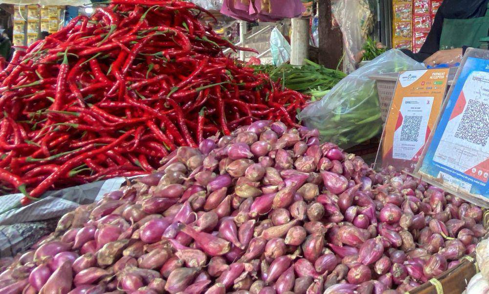 Bawang Merah di Pasar Kangkung, Bandar Lampung. (IDN Times/Muhaimin)