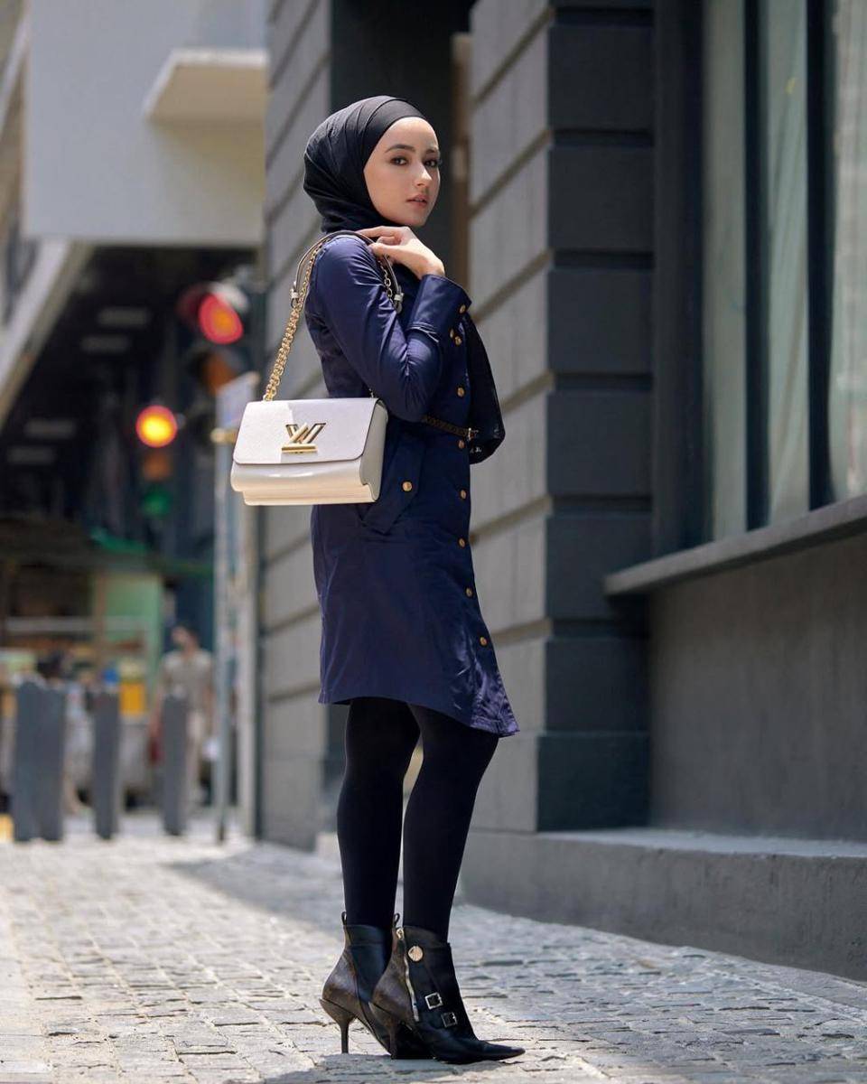 potret ide OOTD hijab untuk cewek mamba ala Hannah Delisha (instagram.com/hannahdelisha)