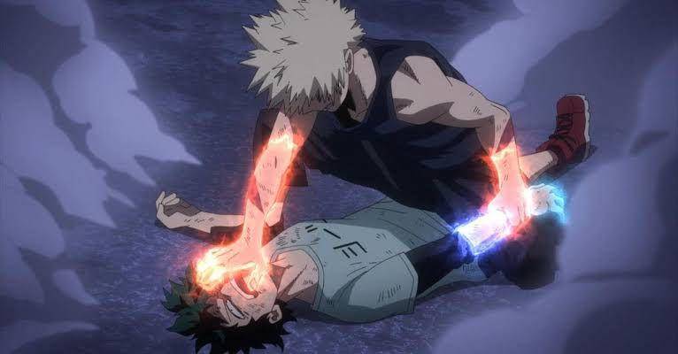 Bakugo bertarung lawan Midoriya (dok. Bones/My Hero Academia)