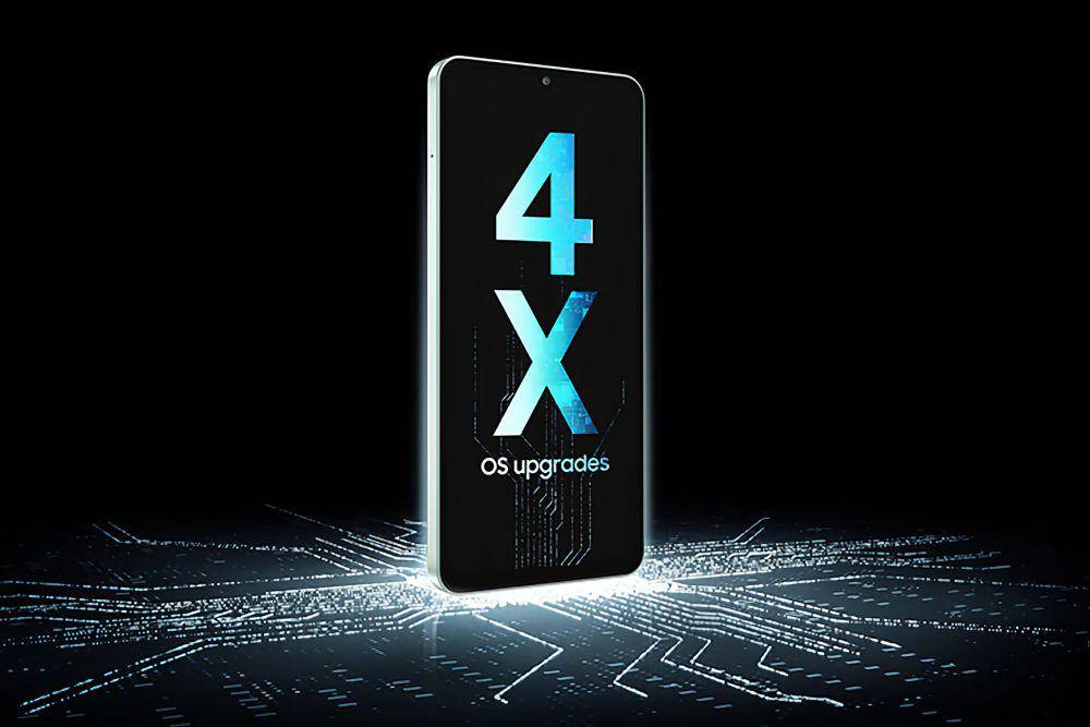ilustrasi smartphone Samsung dengna software update hingga 4 generasi dan security update hingga 4 tahun (samsung.com)