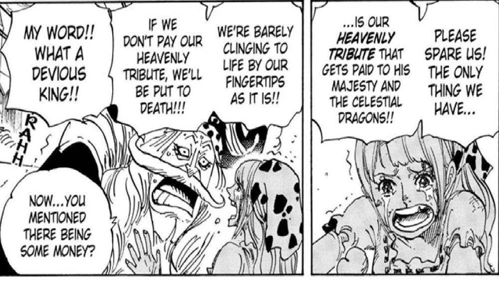 Kepanikan Moda yang takut tidak bisa membayar Heavenly Tribute. (dok. Viz Media/One Piece)