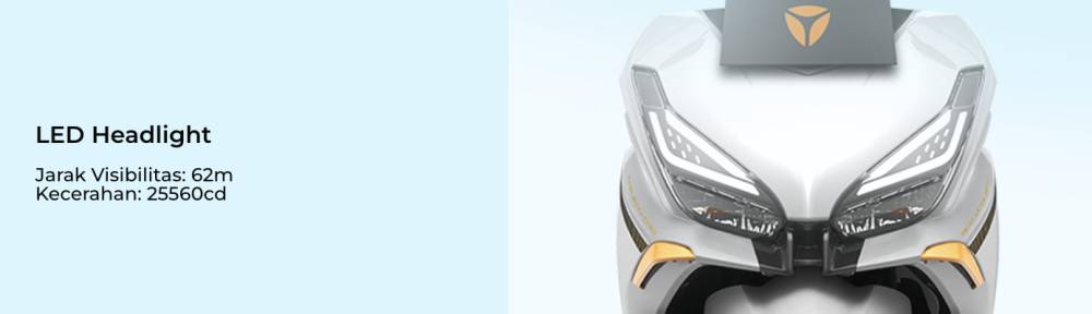 potret LED Headlight Yadea Velax (dok. Yadea)