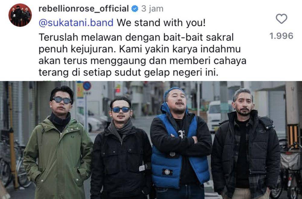 musisi yang suarakan dukungan untuk Sukatani Band (Instagram.com/rebellionrose_official))