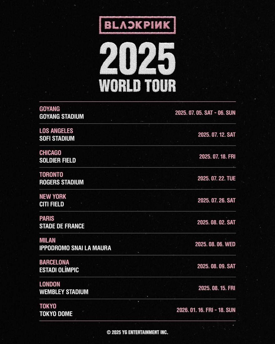 Jadwal konser BLACKPINK 2025 (Instagram.com/blackpinkofficial)