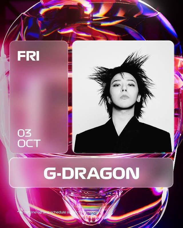 G-Dragon akan tampil di Singapore Grand Prix F1 2025 (Instagram.com/f1nightrace)