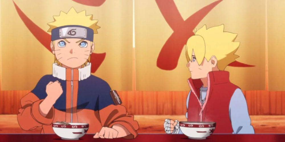 Naruto dan Boruto makan ramen