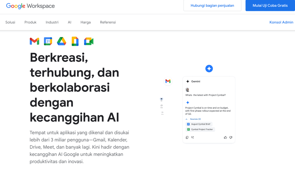 Tampilan situs Google Workspace (dok. Google LLC)