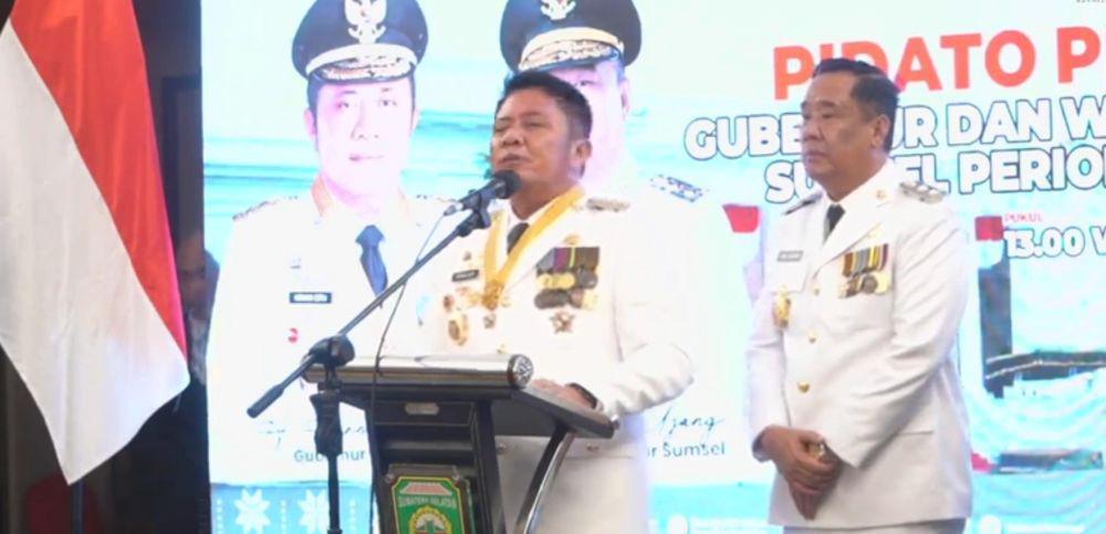Herman Deru Sentil Pj Gubernur Sumsel Elen Setiadi di Pidato Perdana