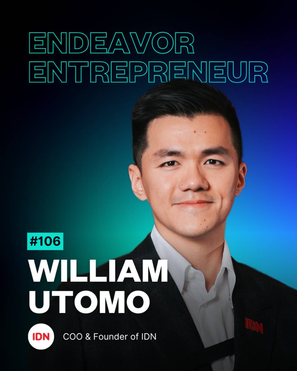 William Utomo, COO & Founder IDN, terpilih sebagai Endeavor Entrepreneur ke-106 dari Indonesia. (dok. IDN)