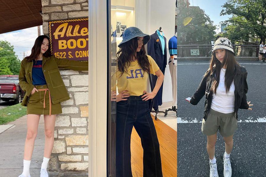 12 Ide Mix and Match T-Shirt ala Krystal Jung, Penuh Variasi!