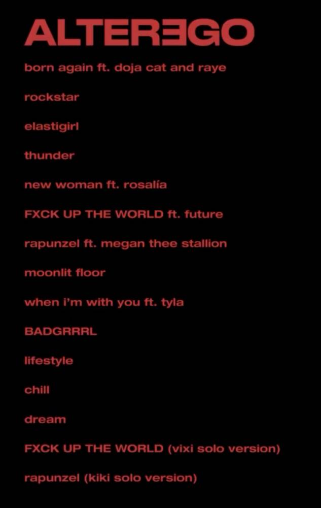 tracklist Lisa BLACKPINK (instagram.com/lalalalisa_m)