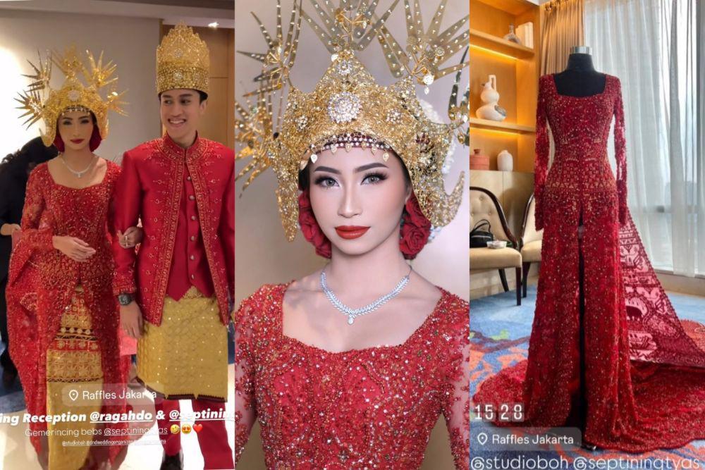9 Inspirasi Kebaya dan Makeup Resepsi Istri Sangun Ragahdo, Cetar!