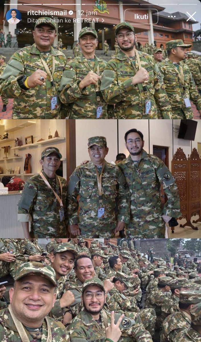 potret Jeje Govinda ikut retreat di Akmil Magelang (Instagram.com/ricthieismail)