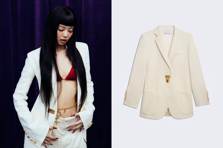 harga outfit Jennie BLACKPINK di MV ExtraL (instagram.com/jennierubyjane | schiaparelli.com)