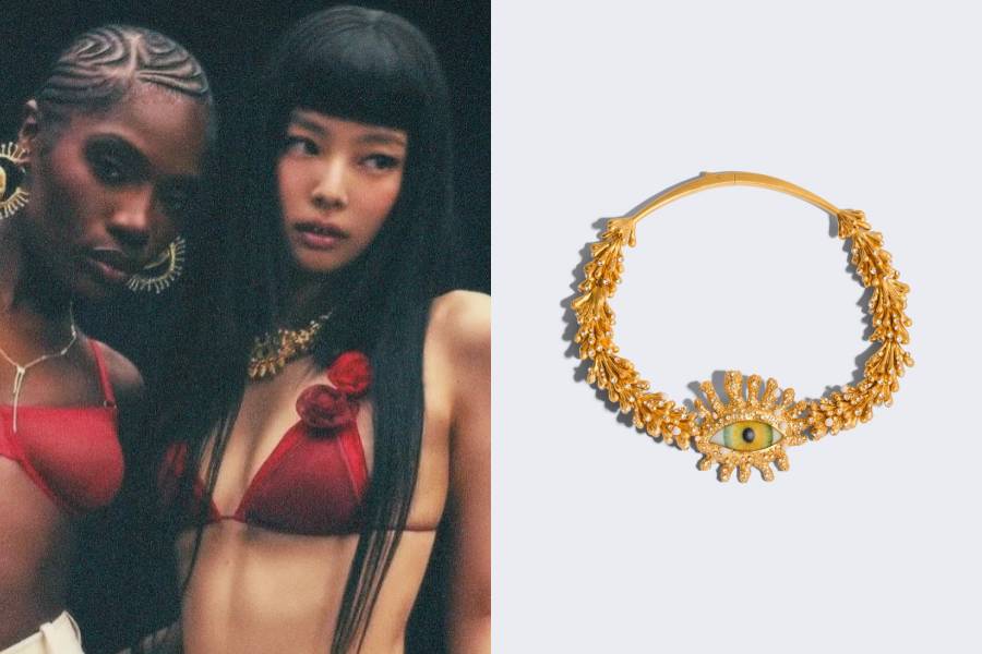 harga outfit Jennie BLACKPINK di MV ExtraL (instagram.com/jennierubyjane | schiaparelli.com)