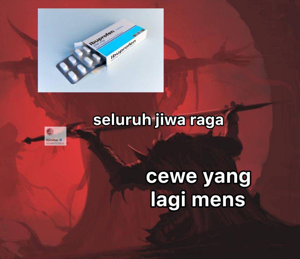 Meme cewek datang bulan (x.com/OHMYV3NUS)