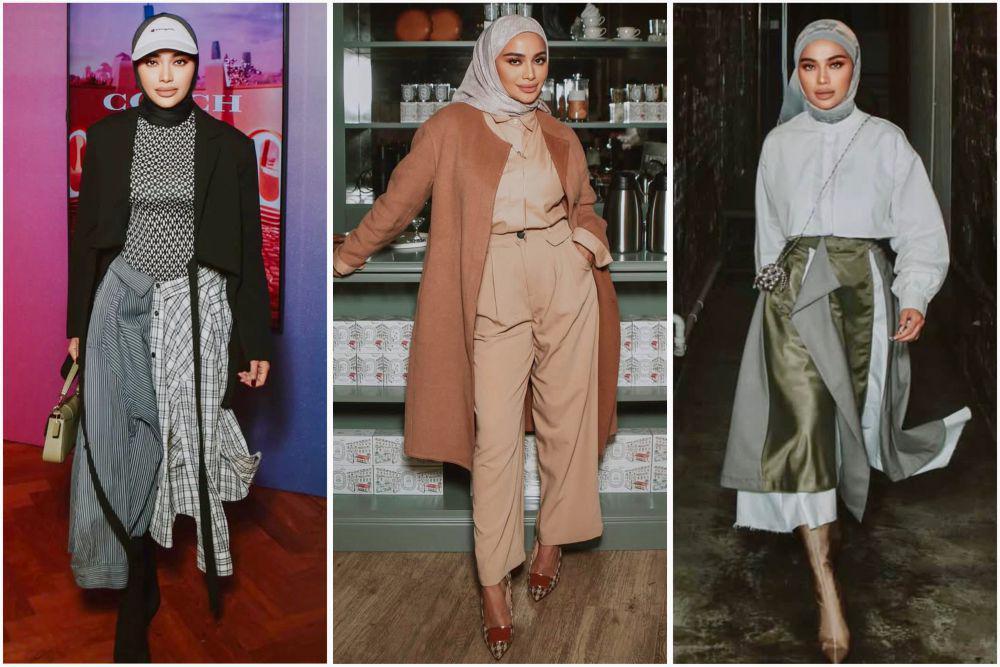 8 Ide OOTD Hijab Tabrak Warna dan Motif ala Kilafairy, Edgy Style!