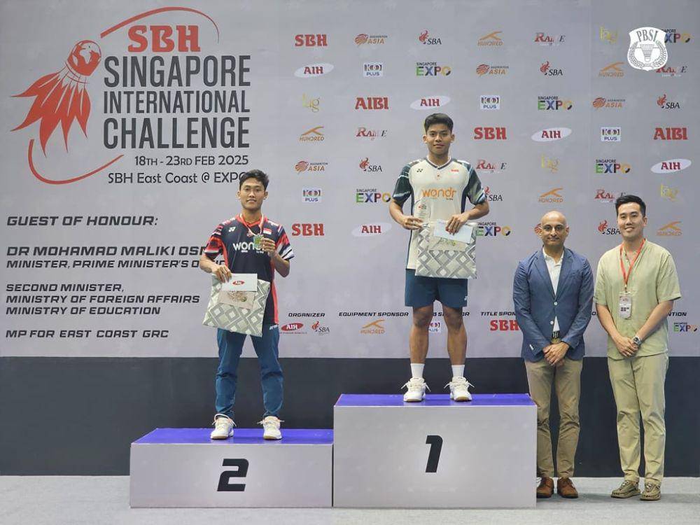 Podium tunggal putra di Singapore International Challenge 2025 (dok.PP PBSI)