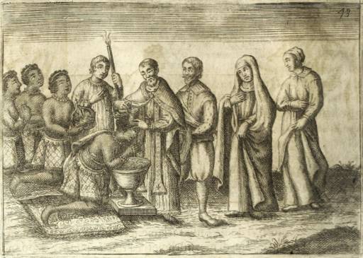 pemberkatan Ratu Nzinga (commons.wikimedia.org/Giovanni Anatonio Cavazzi)