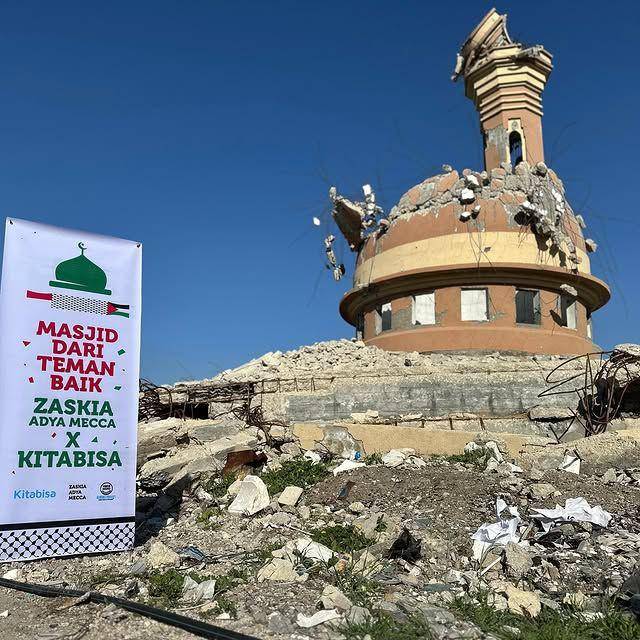 Zaskia Adya Mecca wujudkan pembangunan masjid sementara di Gaza (Instagram.com/zaskiadyamecca)