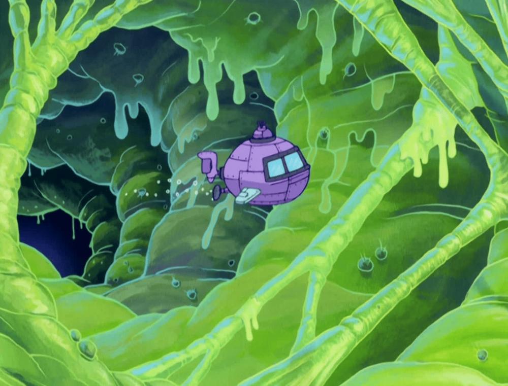 potret kapal selam di tubuh Squidward (dok. Nickelodeon/SpongeBob SquarePants)
