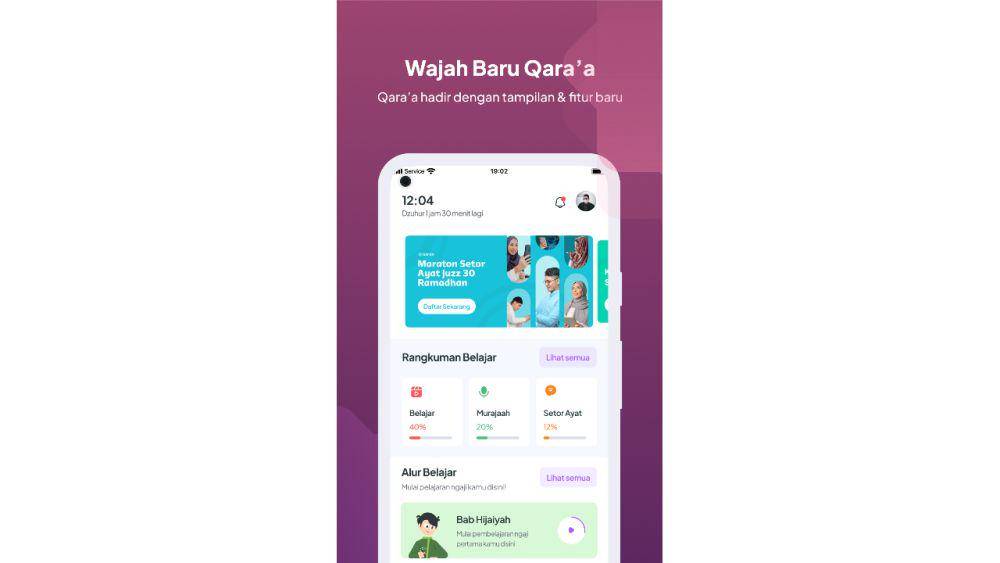 tampilan aplikasi Qara'a (dok. Play Store/Kreasi Putra Hotama)