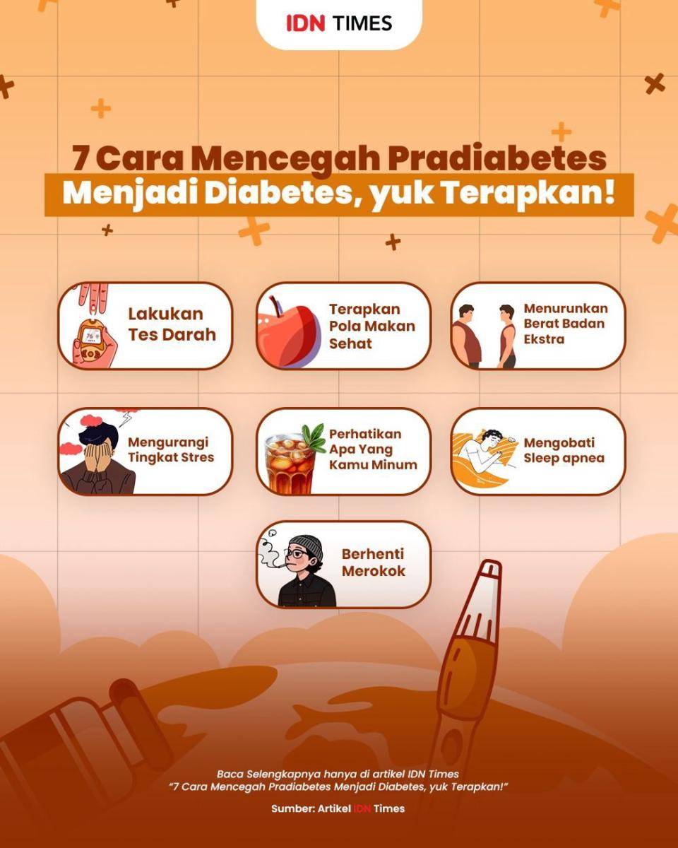 Infografis cara mencegah pradiabetes menjadi diabetes (IDN Times/Muhammad Surya)