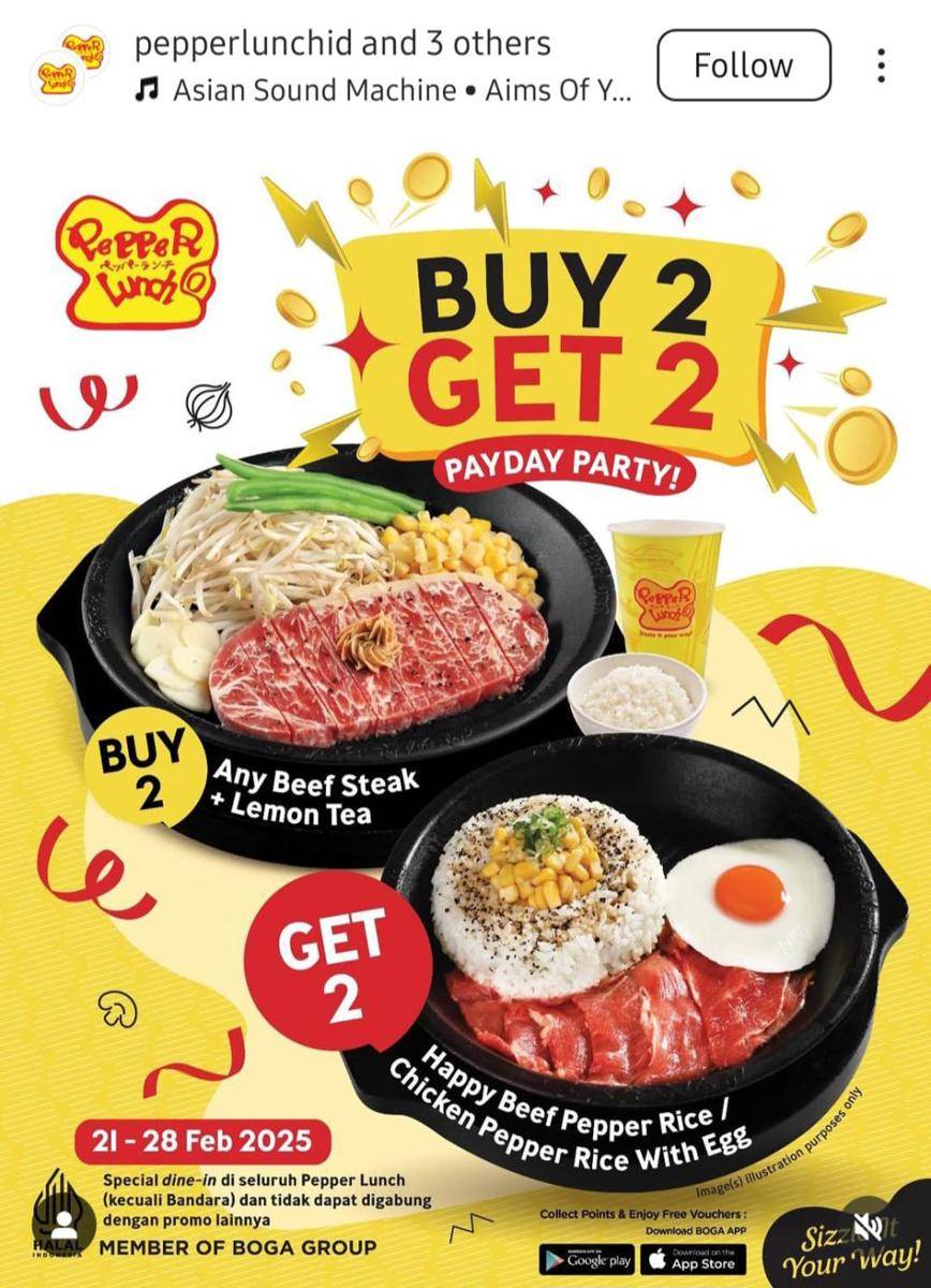 Promo Pay Day Pepper Lunch Februari 2025 (instagram.com/pepperlunch.id)