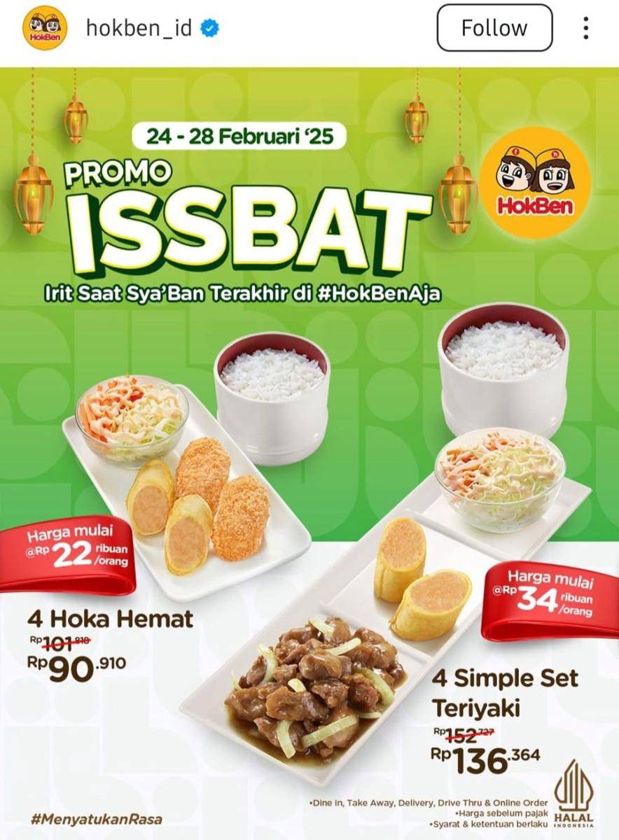 Promo Pay Day HokBen Februari 2025 (instagram.com/hokben_id)