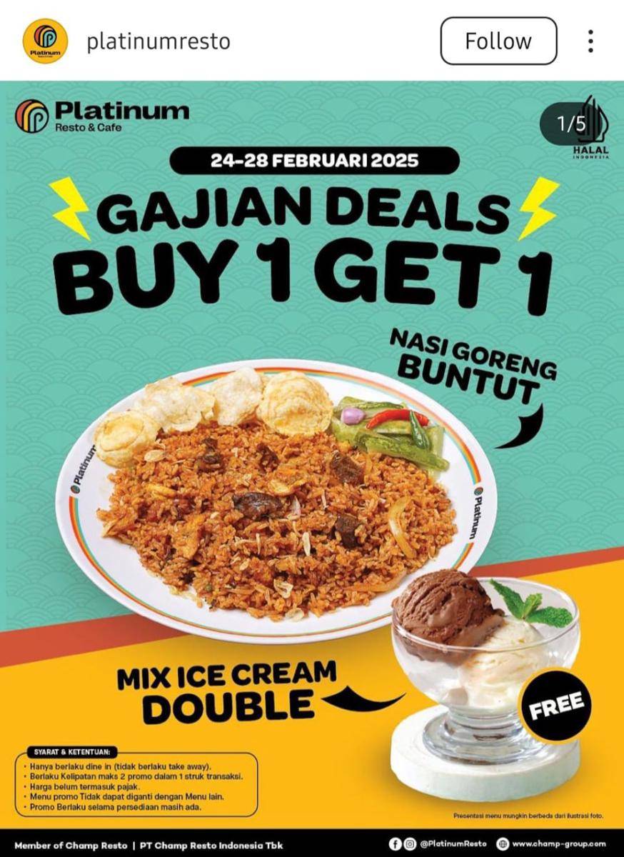 Promo Pay Day Platinum Resto Februari 2025 (instagram.com/platinumresto)