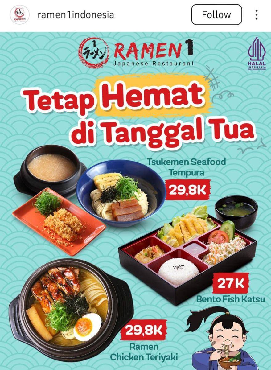 Promo Pay Day Ramen1 Februari 2025 (instagram.com/ramen1indonesia)