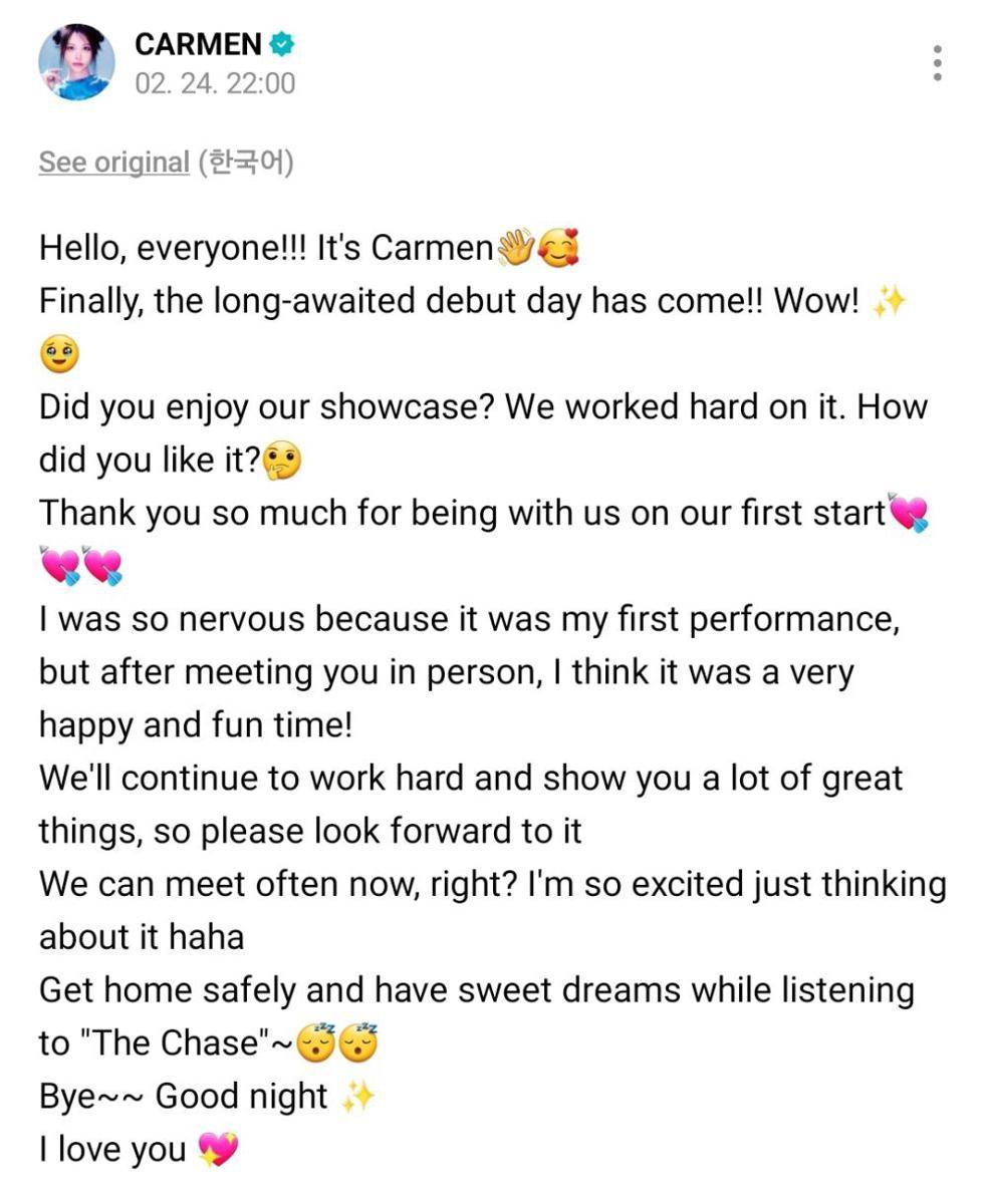 Carmen Hearts2Hearts (dok. Weverse/Carmen)